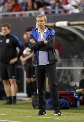 Copa America, USA - Costa Rica United States manager Jurgen Klinsmann stands on the sidelines during the first half of a 2016 Copa America Centenario Group A match against Costa Rica at Soldier Field in Chicago on June 7, 2016. The United States defeated Costa Rica 4-0.  CHI2016060715 BRIANxKERSEY