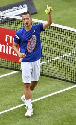 Philipp Kohlschreiber (GER) jubelt nach Gewinn des Matches gegen Denis Kudla (USA) Faust geballt und bedankt sich bei Zuschauern 08.06.2016 Tennis Mercedes-Cup Stuttgart Weißenhof 04.06..-12.06.2016 MercedesCup Stuttgart Weißenhof 2016