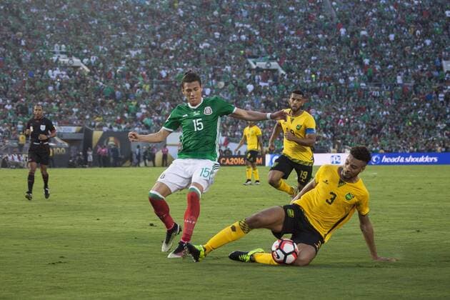 June 9, 2016 - Pasadena, California, United States - Mexico and Jamaica play an early round match at the Rose Bowl Stadium in Pasadena as part of Copa America 2016. Mexico Wins Against Jamaica 2-0 - ZUMAc204