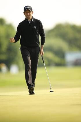 GOLF - PGA Golf Herren Lyoness Open 2016 ATZENBRUGG,AUSTRIA,10.JUN.16 - GOLF - PGA European Tour, Lyoness Open, Diamond Country Club. Image shows the rejoicing of Gregory Bourdy (FRA). GEPAxpictures xDanielxGoetzhaber