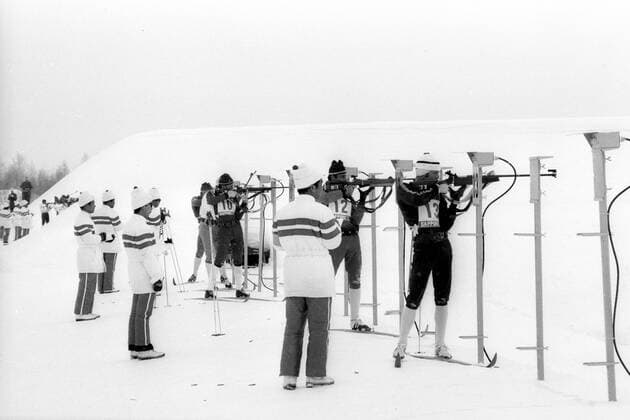 Olympische Spiele 1972 in Sapporo, Biathleten am Schießstand
