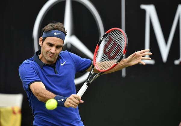 Roger Federer (SUI) Aktion 11.06.2016 Halbfinale Tennis Mercedes-Cup Stuttgart Weißenhof 04.06..-12.06.2016 MercedesCup Stuttgart Weißenhof 2016