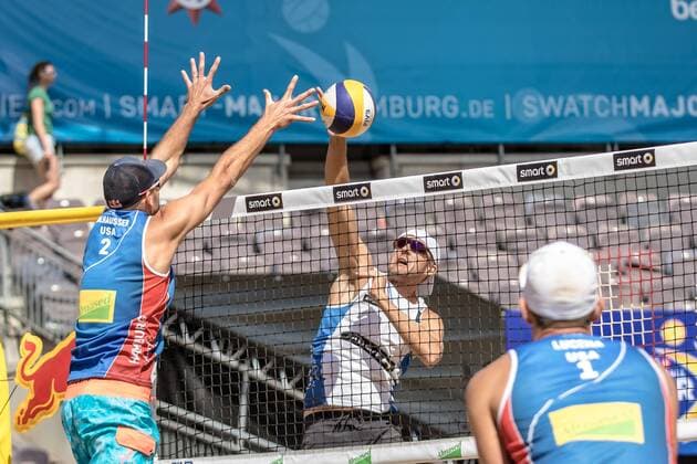 1 Jacob Gibb (USA) - 1 Nicholas Lucena 2 Philip Dalhausser (USA) FiVB Worldtour Major Hamburg