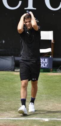Dominic Thiem (AUT) jubelt über Matchgewinn und Einzug ins Finale 11.06.2016 Halbfinale Tennis Mercedes-Cup Stuttgart Weißenhof 04.06..-12.06.2016 MercedesCup Stuttgart Weißenhof 2016