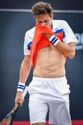 French Nicolas Mahut pictured during a tennis game between US Sam Querrey and French Nicolas Mahut in the semi-finals of the men s singles at the Ricoh Open WTA Tennis Damen tennis tournament in Rosmalen, the Netherlands, Saturday 11 June 2016. LUCxCLAESSEN  x04869678x