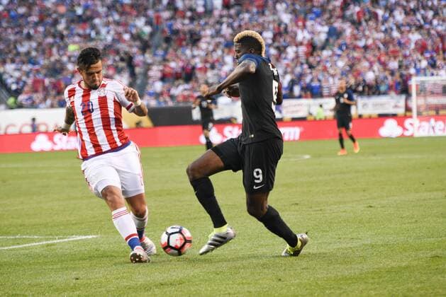 June 11, 2016 - Philadelphia, Pennsylvania, U.S - GYASI ZARDES, of the USA in action against Paraguay during the Copa America match played at Lincoln Financial Field in Philadelphia Pa Soccer 2016-Copa America-USA Vs Paraguay. - ZUMArf1_