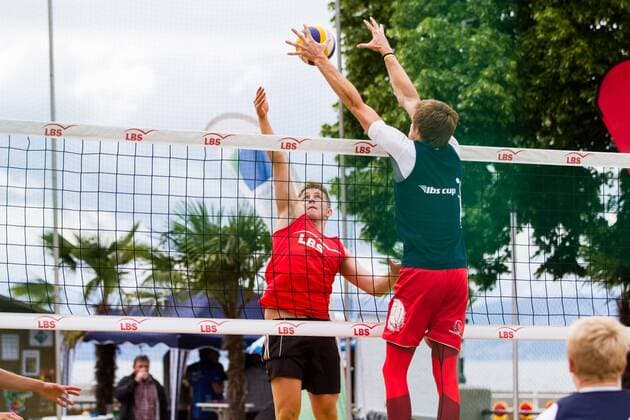 Angriff Johannes Elsaesser (TV Rottenburg); LBS Cup Beachvolleyball Friedrichshafen, Promenade, Friedrichshafen Germany, 20160612; Friedrichshafen Copyright: Wuechnerx xEibner-Pressefoto EP_nwr