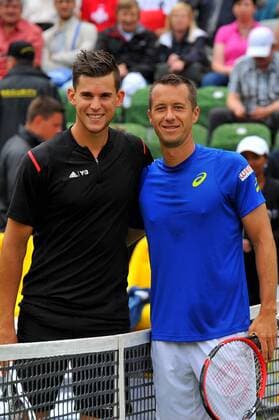Dominic THIEM (AUT), Philipp KOHLSCHREIBER (GER). Deutschland, Stuttgart: Tennis, MercedesCup 2016: Finale am 12.06.2016, TC Weissenhof.