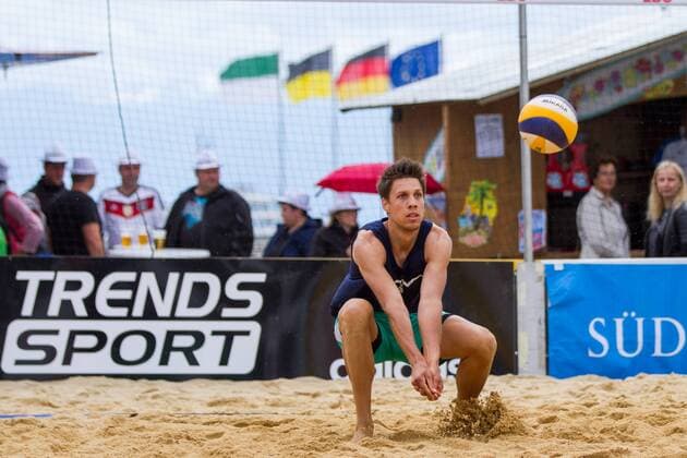 Annahme Tomas Kocian (VfB Friedrichshafen); LBS Cup Beachvolleyball Friedrichshafen, Promenade, Friedrichshafen Germany, 20160612; Friedrichshafen Copyright: Wuechnerx xEibner-Pressefoto EP_nwr