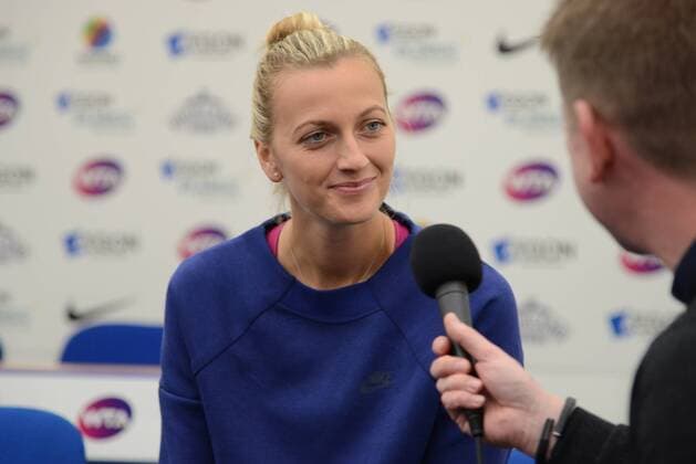 June 12, 2016 - Birmingham, Warwickshire, England - Petra Kvitova talks with the media at the Aegon Classic Birmingham tennis tournament. Tennis 2016 - Aegon Classic Birmingham - ZUMAl132