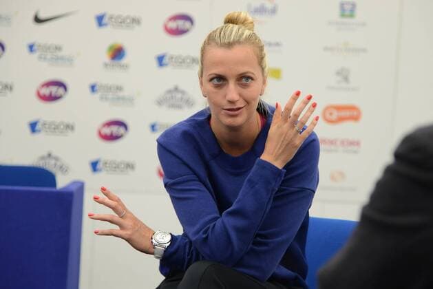 June 12, 2016 - Birmingham, Warwickshire, England - Petra Kvitova talks with the media at the Aegon Classic Birmingham tennis tournament. Tennis 2016 - Aegon Classic Birmingham - ZUMAl132