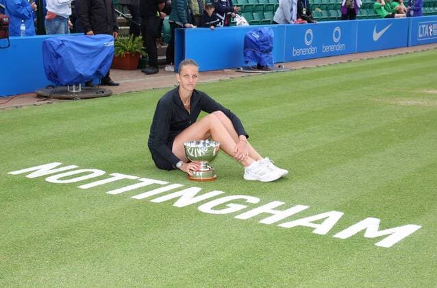 TENNIS - WTA Tennis Damen Aegon Open 2016 NOTTINGHAM,ENGLAND,12.JUN.16 - TENNIS - WTA Tour, Aegon Open. Image shows Karolina Pliskova (CZE). Keywords: trophy. GEPAxpictures xAlanxGrieves