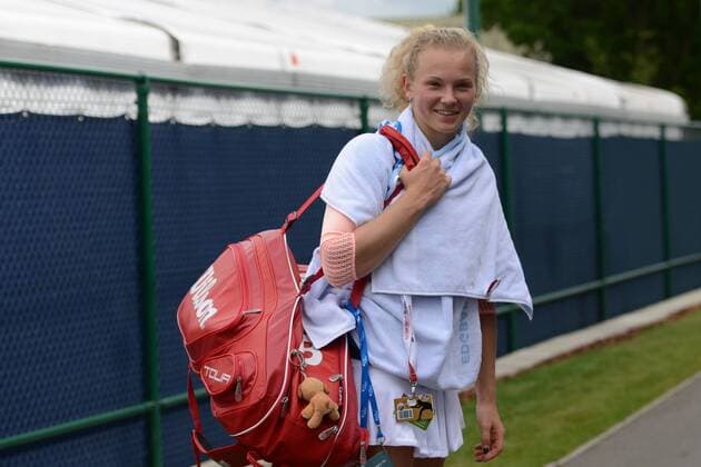 June 13, 2016 - Birmingham, Warwickshire, England - KATERINA SINIAKOVA poses for a photo after winning her third round qualifying match vs. A. Krunic in the Aegon Classic Birmingham tennis tournament. Tennis 2016 - Aegon Classic Birmingham - Day 1 - ZUMAl132