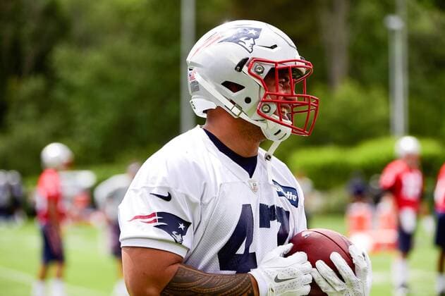 Monday, June 13, 2016: New England Patriots running back Joey Iosefa (47) works out at the New England Patriots organized team activities held on the practice field at Gillette Stadium, in Foxborough, Massachusetts. NFL American Football Herren USA 2016: Patriots OTA JUN 13 - ZUMAc04_