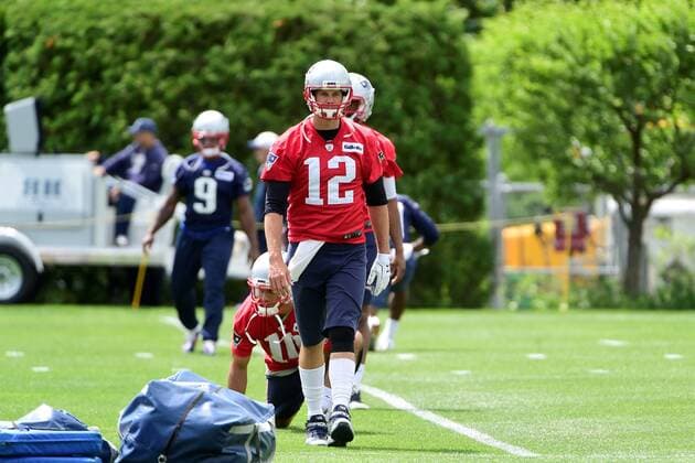 Monday, June 13, 2016: New England Patriots quarterback Tom Brady (12) takes part at the New England Patriots organized team activities held on the practice field at Gillette Stadium, in Foxborough, Massachusetts. NFL American Football Herren USA 2016: Patriots OTA JUN 13 - ZUMAc04_