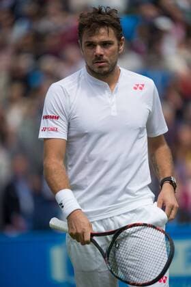 (160614) -- LONDON, June 14, 2016 -- Stan Wawrinka of Switzerland reacts during his singles first round match against Fernando Verdasco of Spain during day two of the ATP Tennis Herren 500 Aegon Championships at the Queen s Club in London, Britain on June 14, 2016. ) (SP)BRITAIN-LONDON-TENNIS-AEGON CHAMPIONSHIPS-WAWRINKA VS VERDASCO JonxBuckle 