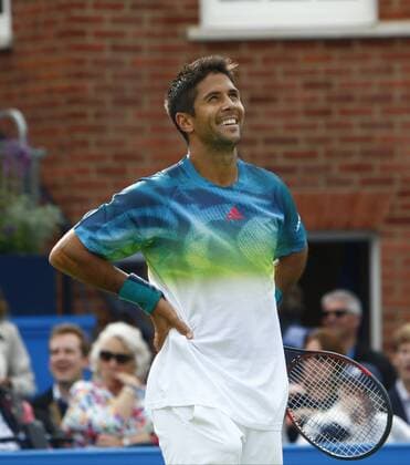 14.06.2016. Queens Club, London, England. Aegon Queens Tennis Championships Day Two. Fernando Verdasco (ESP) celebrates his straight sets victory in his 1st round match against number 2 seed, Stan Wawrinka (SUI). xAlanxMartinx  ActionPlus11749047