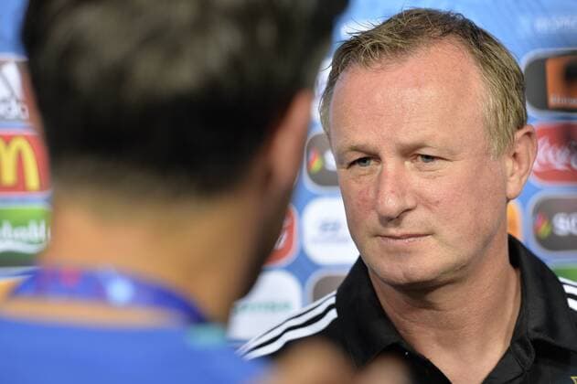 Michael O Neill (Coach Nordirland) -- Fussball Nationalteam PK Nordirland Northern Ireland - UEFA EURO EM Europameisterschaft Fussball 2016 - Lyon - 15 06 2016 FredericChambert Panoramic 