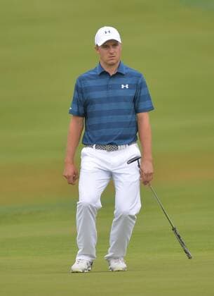 Jordan Spieth reacts after a putt on the 15th green during the first round of the 2016 U.S. Open at Oakmont Country Club in Oakmont, Pennsylvania on June 15, 2016.  OAK20160616319 KEVINxDIETSCH
