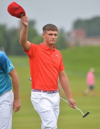 Bryson DeChambeau reacts after putting on the 15th green during the first round of the 2016 U.S. Open at Oakmont Country Club in Oakmont, Pennsylvania on June 15, 2016.  OAK20160616321 KEVINxDIETSCH