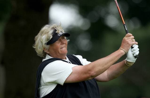 June 16, 2016 - Belmont, Michigan, Untied States - Laura Davies of Lyne, England follows her shot at the 17th tee during the first round of the Meijer LPGA Golf Damen Classic golf tournament at Blythefield Country Club in Belmont, MI, USA Thursday, June 16, 2016. Meijer LPGA Classic  - ZUMAn230