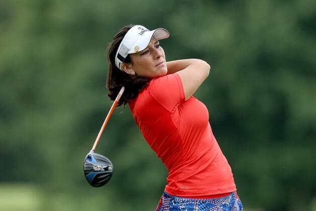 June 16, 2016 - Belmont, Michigan, Untied States - Rachel Rohanna of Waynesburg, PA, follows her tee shot on the fifth hole during the first round of the Meijer LPGA Golf Damen Classic golf tournament at Blythefield Country Club in Belmont, MI, USA Thursday, June 16, 2016. Meijer LPGA Classic  - ZUMAn230