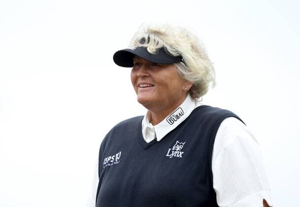 June 16, 2016 - Belmont, Michigan, Untied States - Laura Davies of Lyne, England greets the gallery after making a birdie at the 17th green during the first round of the Meijer LPGA Golf Damen Classic golf tournament at Blythefield Country Club in Belmont, MI, USA Thursday, June 16, 2016. Meijer LPGA Classic  - ZUMAn230