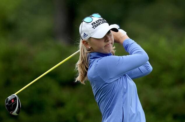 June 16, 2016 - Belmont, Michigan, Untied States - Jessica Korda of Bradenton, FL follows her tee shot on the 10th hole during the first round of the Meijer LPGA Golf Damen Classic golf tournament at Blythefield Country Club in Belmont, MI, USA Thursday, June 16, 2016. Meijer LPGA Classic  - ZUMAn230