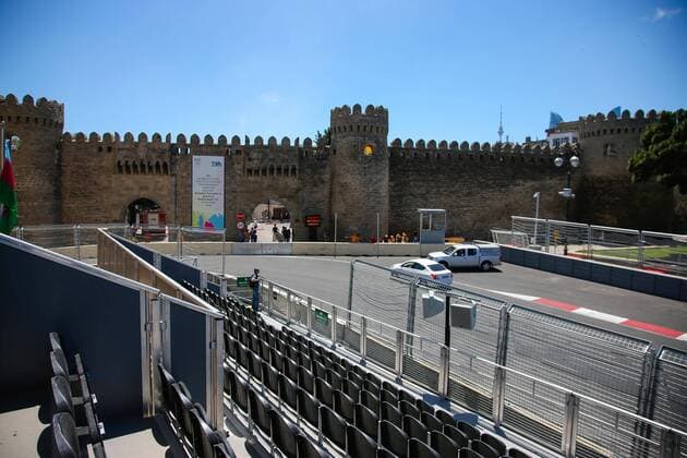 European Grand Prix, Baku 16 - 19 June 2016 Baku City Circuit at turn 11. 