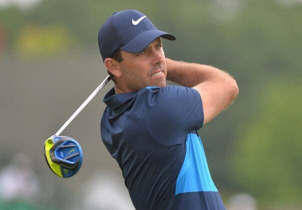 Charles Schwartzel of South Africa watches his drive off of the 10th tee at the 2016 U.S. Open at Oakmont Country Club in Oakmont, Pennsylvania on June 17, 2016.  OAK20160617306 KEVINxDIETSCH