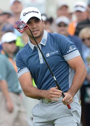 Jason Day of Australia looks at his birdie putt that did not go in on the second hole of his first round during the Friday round of the U.S. Open golf championship at Oakmont Country Club near Pittsburgh, Pennsylvania on June 17, 2016. Day was just starting his first round due to the rain delays yesterday and will play his second 18 later today.  OAK20160617114 PATxBENIC