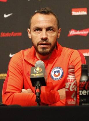 Chile player Marcelo Diaz speaks during a press conference PK Pressekonferenz at the frame of Copa America Centenario at Levi s Stadium in Santa Clara, USA,17 June2016. Chile Press Conference !ACHTUNG: NUR REDAKTIONELLE NUTZUNG!  STA01 20160618-636018236622818487