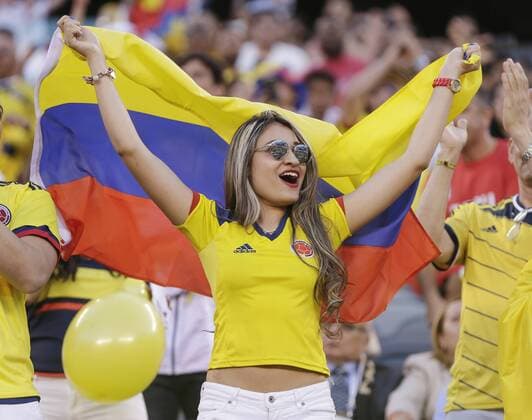 A girl cheers inside a sold out stadium before Peru plays Colombia at the Copa America Centenario USA 2016 quarter-finals at MetLife Stadium in East Rutherford, New Jersey on June 17, 2016.  NYP20160617145 JOHNxANGELILLO