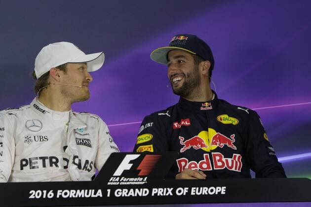 European Grand Prix, Baku 16 - 19 June 2016 press conference PK Pressekonferenz Daniel Ricciardo (AUS) Red Bull Racing RB12 Nico Rosberg (GER) Mercedes AMG F1 W07 Hybrid 