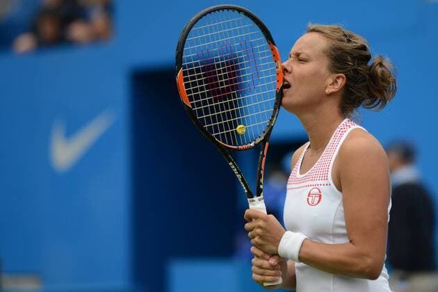 June 18, 2016 - Birmingham, Warwickshire, England - BARBORA STRYCOVA of the Czech Republic during her semifinal match vs. C. Vandeweghe in the Aegon Classic Birmingham tennis tournament. Tennis 2016 - Aegon Classic Birmingham - Day 6 - ZUMAl132