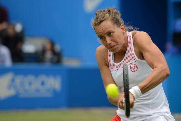 June 18, 2016 - Birmingham, Warwickshire, England - BARBORA STRYCOVA of the Czech Republic during her semifinal match vs. C. Vandeweghe in the Aegon Classic Birmingham tennis tournament. Tennis 2016 - Aegon Classic Birmingham - Day 6 - ZUMAl132