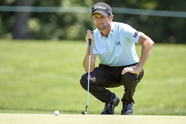 18 June 2016: Gregory Bourdy (FRA) looks at his putting line on the 16th green during the second round of the US Open at Oakmont Country Club in Pittsburgh, Pa. GOLF: JUN 18 PGA Golf Herren - US Open - Second Round Icon4391606181717 EDITORIAL USE ONLY