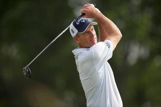 June 18, 2016: Jim Furyk watches his driver from the third tee during the third round of golf at the US Open at Oakmont Country Club in Pittsburgh, PA. (Photo by Shelley Lipton Icon Sportswire) GOLF: JUN 18 PGA Golf Herren - US Open - Third Round Icon160618035 EDITORIAL USE ONLY