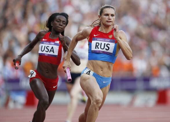 GUSCHTSCHINA Julija Team RUS Russische Leichtathletin Staffel 4 x 400m der Frauen Olympische Sommerspiele 2012 in London am 10.08. 2012 