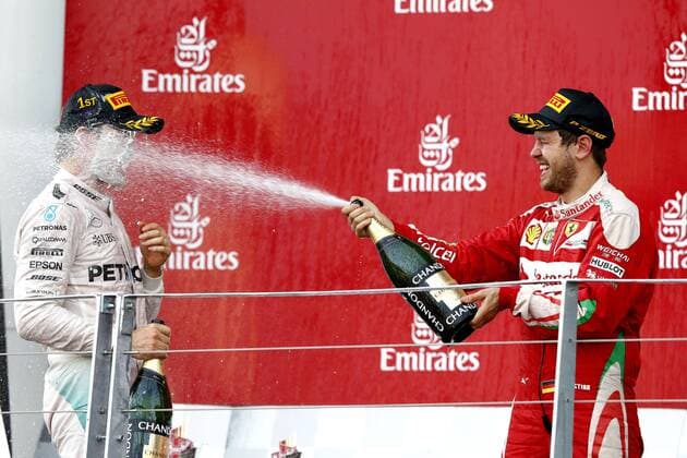 Themen der Woche - Sport Bilder des Tages - SPORT Formel 1, Rosberg gewinnt GP Baku 6 Nico Rosberg (GER, Mercedes AMG Petronas Formula One Team), 5 Sebastian Vettel (GER, Scuderia Ferrari), xHOCHxZWEIx