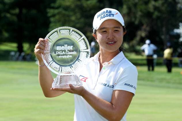 June 19, 2016 - Belmont, Michigan, United States - Sei Young Kim of Seoul holds up the trophy after winning the tournament by playoff during the final round of the Meijer LPGA Golf Damen Classic golf tournament at Blythefield Country Club in Belmont, MI, USA Sunday, June 19, 2016. Meijer LPGA Classic  - ZUMAn230