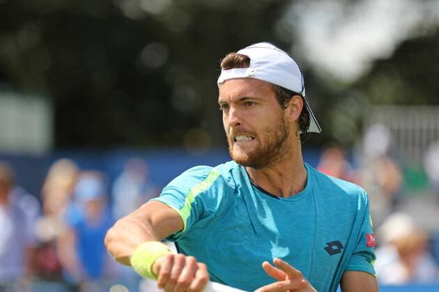 21.06.2016. Nottingham Tennis Centre, Nottingham, England. Aegon Open Mens ATP Tennis Herren Tennis. Short fuse from Joao Sousa of Portugal as he loses against Dudi Sela of Israel in two sets xDavidxKissmanx  ActionPlus11752778