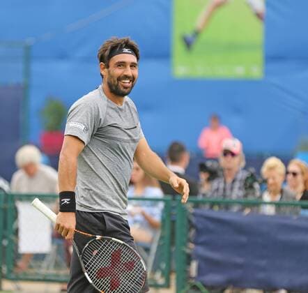 21.06.2016. Nottingham Tennis Centre, Nottingham, England. Aegon Open Mens ATP Tennis Herren Tennis. All smiles for Marcos Baghdatis of Cyprus as he defeats Evgeny Donskoy of Russia in two sets 7-5 and 6-2 xDavidxKissmanx  ActionPlus11752837