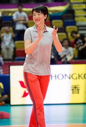 June 22, 2016 - Hong Kong, Hong Kong SAR, China - JINGSI SHEN of China claps approval for a good point scored by the opposing team press conference PK Pressekonferenz for FIVB Volleyball World Grand Prix at the Hong Kong Coliseum in Hung Hom. The four women teams, Germany,China,The Netherlands and USA meet the press ahead of the 3 day competition. FIVB Volleyball World Grand Prix - ZUMAr144