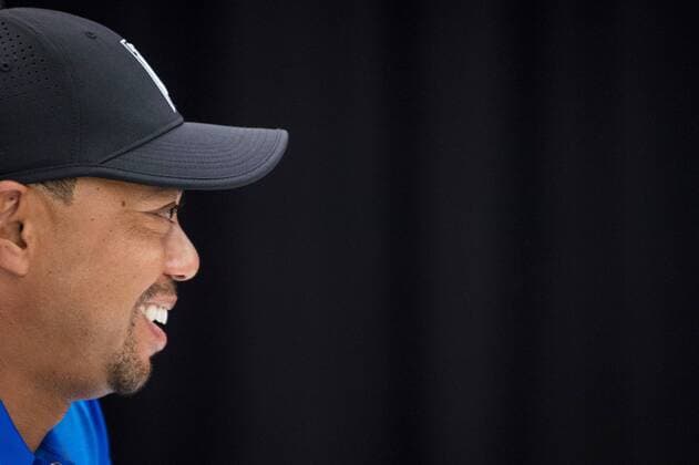 Professional golfer and tournament host, Tiger Woods, answers questions about his event and his health from the media during a press conference PK Pressekonferenz at the Quicken Loans National golf tournament on June 22, 2016, in Bethesda, Md.  WAP201606220080 PETExMAROVICH