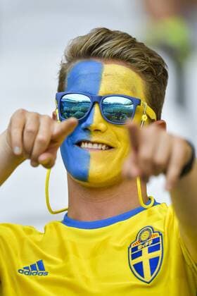 160622 Schweden Fans - Schweden - Belgien - EM Euro Nationalteam 22 juni 2016 in Nizza.  Copyright: JOELxMARKLUND BB160622JM016