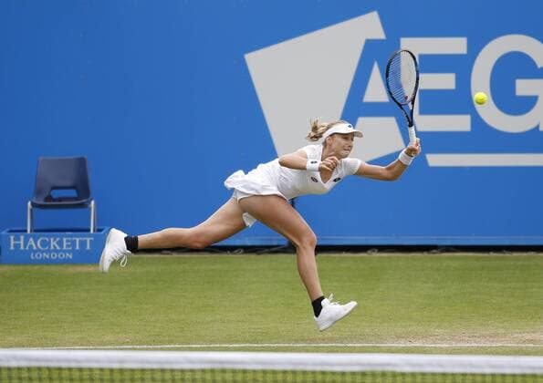 23.06.2016 Eastbourne, England. Aegon International Eastbourne Tennis Tournament Ekaterina Makarova (RUS) defeats Andrea Petkovic (GER) by a score 3-6, 6-4, 6-0 in their Quarterfinals match at Devonshire Park. xHongboxChenx  ActionPlus11753791