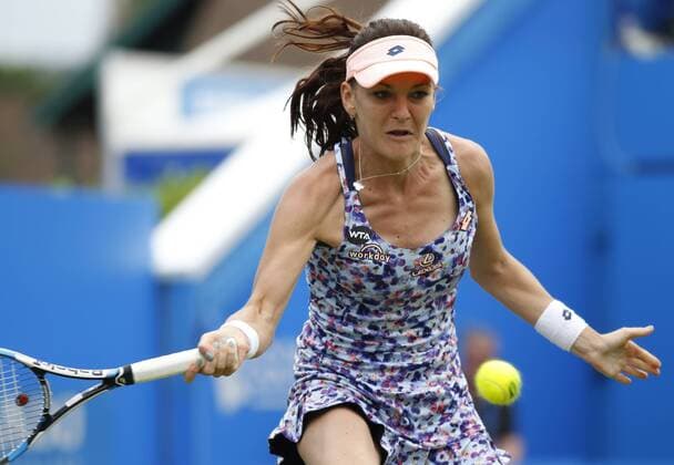 23.06.2016 Eastbourne, England. Aegon International Eastbourne Tennis Tournament. Agnieszka Radwanska (POL) returns to Dominika Cibulkova (SVK) in their Quarterfinals match at Devonshire Park. xHongboxChenx  ActionPlus11753815