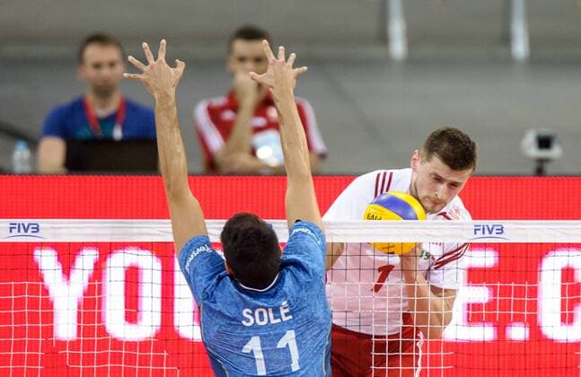 Volleyball, FIVB World League, Polen - Argentinien Lodz, FIVB WORLD LEAGUE, Nationalteam, Länderspiel, Polen - Argentinien Piotr Nowakowski FRANCE OUT!  20160624PF_RO1291