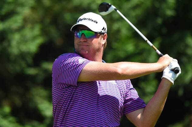June 25, 2016 - Dawie van der Walt tees off at hole number five during third round play at the Quicken Loans National at Congressional Country Club in Bethesda MD. PGA Golf Herren 2016: Quicken Loans National JUN 25 - ZUMAcjm_